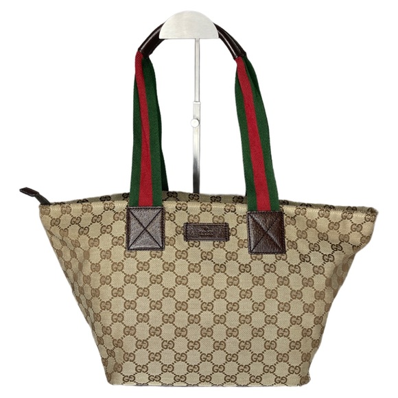 Gucci Handbags - Authentic Gucci GG Monogram Supreme Sherry Web Satchel Tote Bag with COA